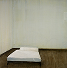 Untitled (Bett), 2006, tempera on cotton, 60x60cm
