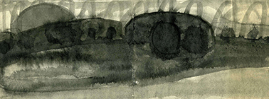 o.T., 2000, Tusche auf Papier, 10,4x29cm