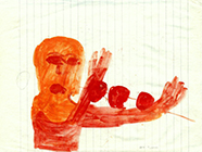 o.T., 2000, Tusche auf Papier, 14,4x20cm