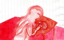 o.T., 2000, Tusche auf Papier, 14,5x20,2cm