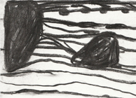o.T., 2023, Kohle auf Papier, 15x21cm