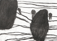 Untitled, 2023, charcoal on paper, 15x21cm