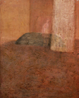 Raum 1 durchsichtige Figur, 1996, Eitempera auf Leinwand, 30x25cm